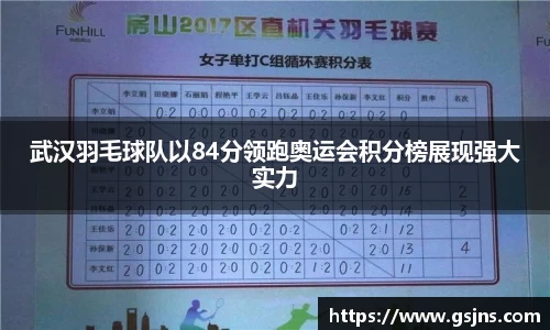 武汉羽毛球队以84分领跑奥运会积分榜展现强大实力